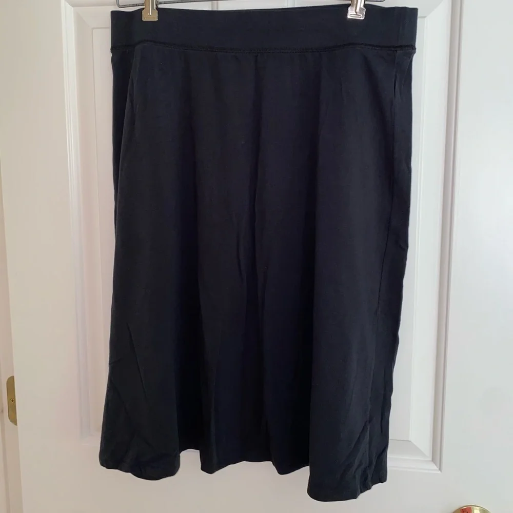 J. Crew Black Basic Midi Knee-Length Skirt